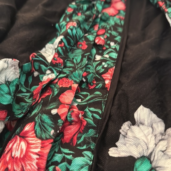 Tropical full length green and pink floral dress - Picture 2 of 5